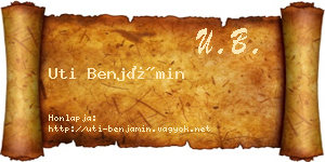 Uti Benjámin névjegykártya