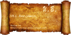 Uti Benjámin névjegykártya