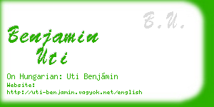 benjamin uti business card