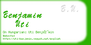 benjamin uti business card